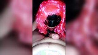 Mind-sucking bj from sexy with pink hair!