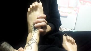 feet strokes, oral sex and toejob