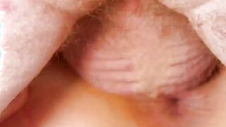 Blonde has anal sex and head inside a cave on a blanket