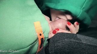 Girls into hoodies blowing penis - oral sex, 3 way
