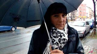 German cougar inside Leather Pants Pickup and Boned on Street