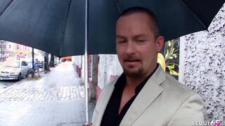 German cougar inside Leather Pants Pickup and Boned on Street