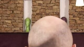 Amateur thot on gang-bang casting
