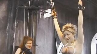 Sub gets her nipples clipped and licked by GF