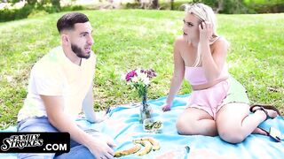 Family Rubs - Perfect Blonde Vixen With Long Jiggly Ass Riding Her Athletic Stepbrother