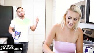 Family Rubs - Perfect Blonde Vixen With Long Jiggly Ass Riding Her Athletic Stepbrother