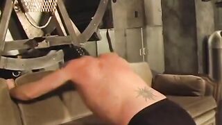 Beauty domina into red leather makes a bro do her wishes