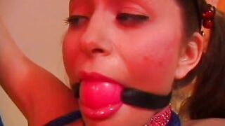 Adorable dark haired 18 yo gets tied and hurt