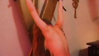 Adorable dark haired 18 yo gets tied and hurt