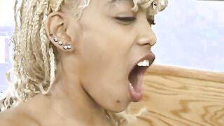 Blonde black loves to take a huge dong from the butt