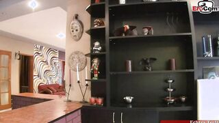 FFM anal 3 way with the cleaning lady and a big tit dark haired