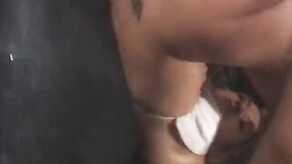 Vulgar blond gets deep anal drilling on couch