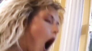 Tight bodied blonde hot gets her butt pounded and takes cum
