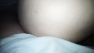 Red underwear and creampied cunt