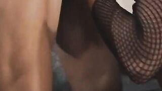 Curvy women covered into cum after huge banged! on couch