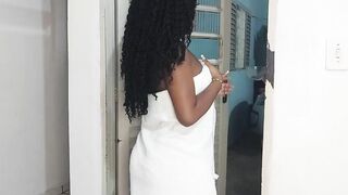 My towel fell right into front of my next door, hell he saw everything and get a rough-on. (View on red)