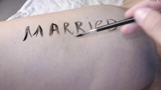 hot huge boobed  pregnant teenie women got covered inside filthy body writings! - Milky Mari