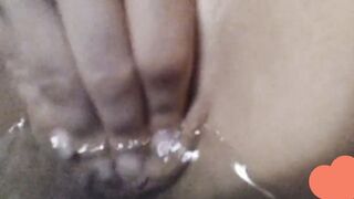 taking a bath tub close-up