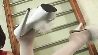 Bdsm girls into a tied up,nipple clamping action