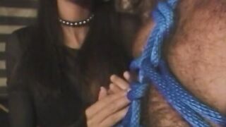 Freaky chinese domina uses electricity and whips on slave white beauty