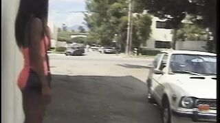 Beauty black hooker with tiny breasts spreads legs for cock