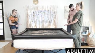 ADULT TIME - Coco Lovelock Fakes Her Way Inside Nuru three-Way With Kayla Paige And Billy Boston
