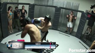 Blonde Cutie Sophie Dee Smother's Boxing Loser With Her Long Hooters
