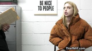 Guard wants to pound 2 blondes at once on his office desk