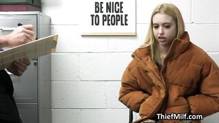 Guard wants to pound 2 blondes at once on his office desk