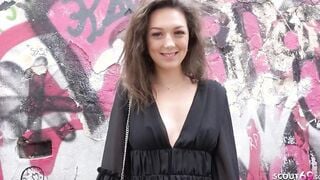 GERMAN SCOUT - PETITE BUSHY COLLEGE WOMEN ISABELLA PICKUP AND BONED AT STREET CASTING