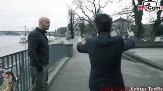 german naive blonde 18 yo pick up after flirt on street threesome
