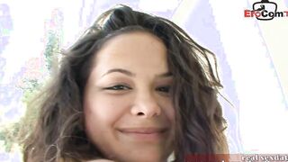 Curvy dark haired beauty with natural jugs got anal pounded