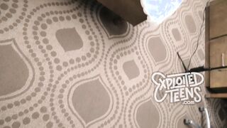 Super cute petite brunette sucks cock in this POV movie