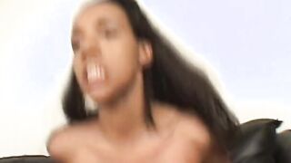 Hot ebony whore bends over and gets pounded doggy style