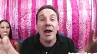 Skinny 18 skank gets spit roasted