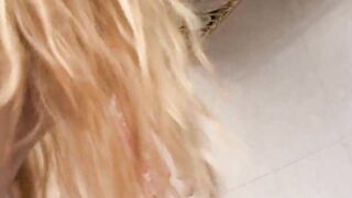 Blonde barely legal blows and fucks her friend's huge, rough and very sexy penis