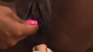 2 black lesbians lick snatch and boned both holes with toys