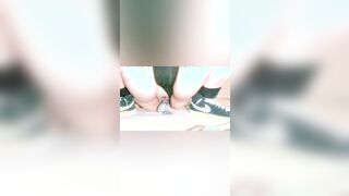 Hispanic babe and Goddess rides toy