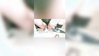 Hispanic babe and Goddess rides toy