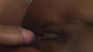 Ebony stud fucks black whore's booty then offer her facial