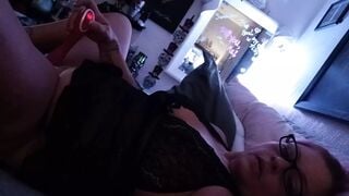 heavenlee plays with her super pink kitty