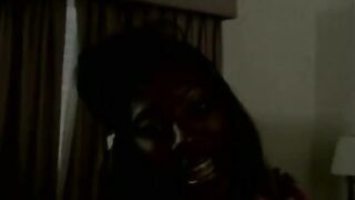 African chick swallows a long african dick inside her wide mouth