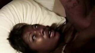 African chick swallows a long african dick inside her wide mouth