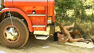 Latin whore gets on top of thick ebony dick