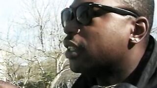 African bro ejaculates on black cunt with mouth after fucking her booty and snatch