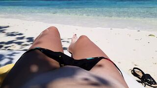 point of view Cutie slender 19 yo masturbating on the beach