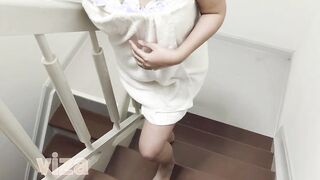 Huge titties bimbos, masturbation into outside area