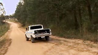 Backwoods blonde with nice jugs gets banged! on the side of the road