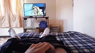 My stepmother discovers me watching porn part two: my very slutty stepmother sees my dick and begins to masturbate so that I can banged! her