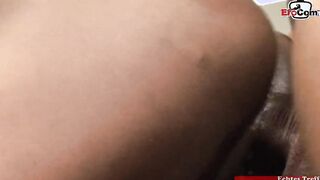 African 18 women with tiny pierced boobs gets a long dick